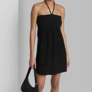 Wild Fable Black Smocked Mini Dress